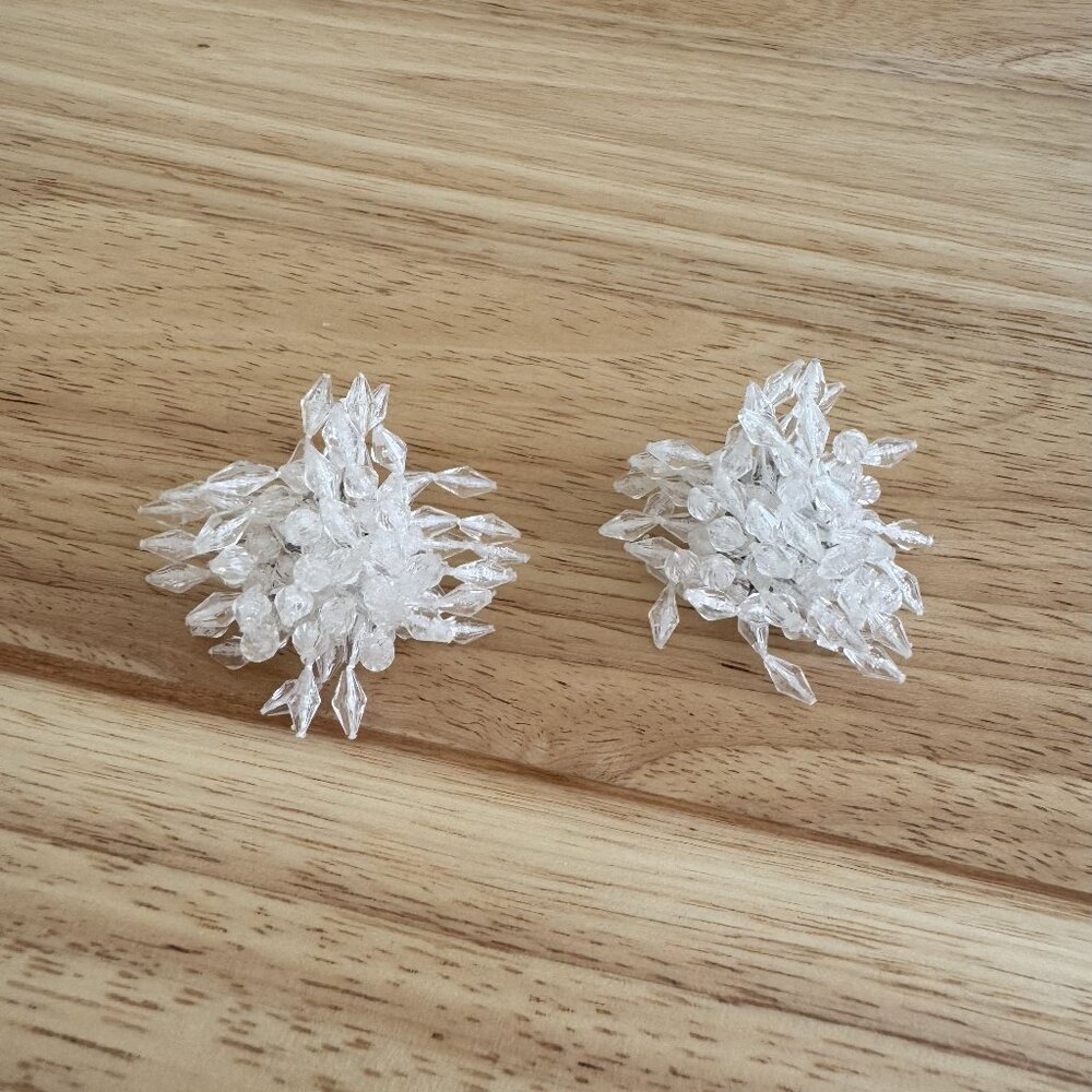 NWOT Anthropologie | Glass Beaded Firework Earrings Light Pink